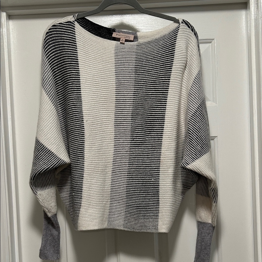 PHILOSOPHY Monochrome Striped Sweater, M